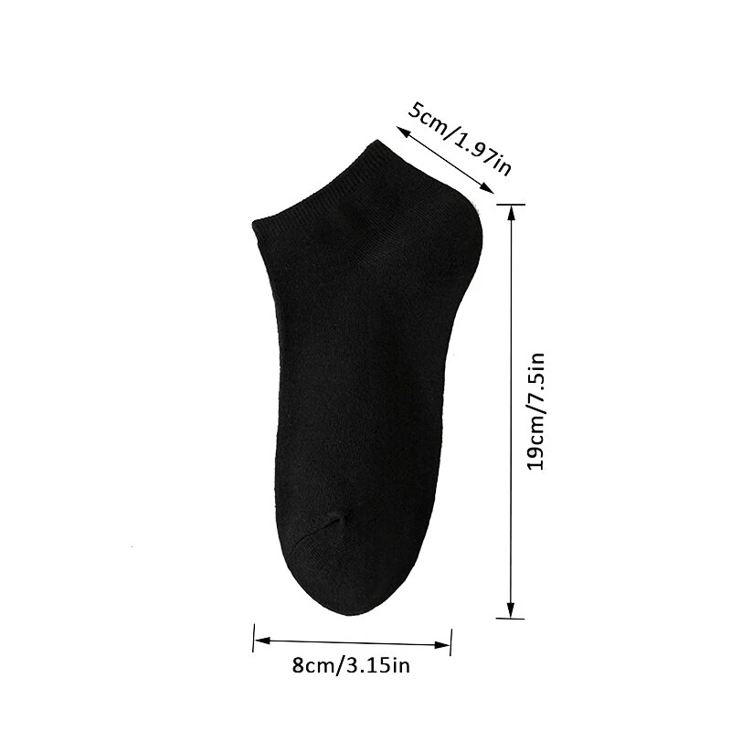 (image for) 10 Pairs Men's Boat Socks Invisible Low Cut Silicone Non-slip No-show Summer Ankle Socks Solid Color Casual Breathable Comfortable