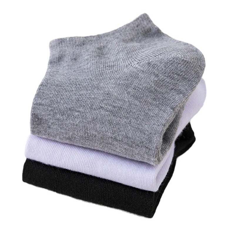 (image for) 10 Pairs Men's Boat Socks Invisible Low Cut Silicone Non-slip No-show Summer Ankle Socks Solid Color Casual Breathable Comfortable