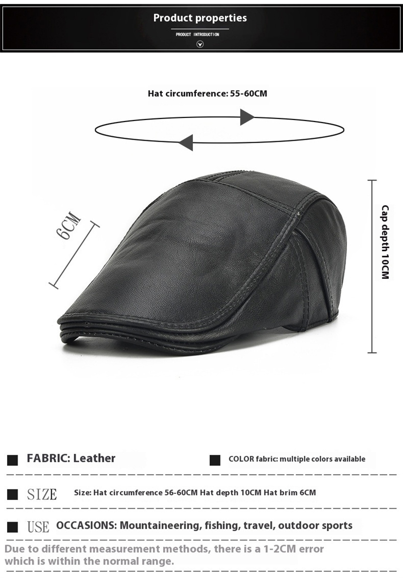 Collrown-Berets-Mens-Flat-Caps-Genuine-Leather-Duck-Tongue-Cap-Classic-Adjustable-Casual-Driving-Cab-2027011