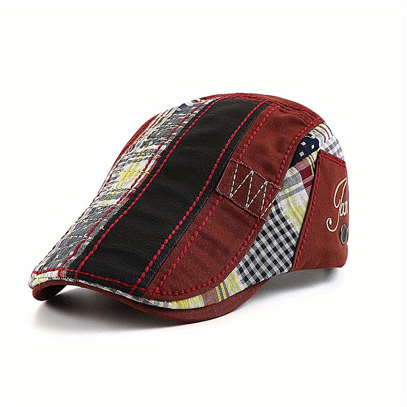 Collrown-British-Style-Mens-Beret-Cap-with-Stitching-Plaid-Pattern-Vintage-Peaked-Cap-for-Autumn-Win-2025095