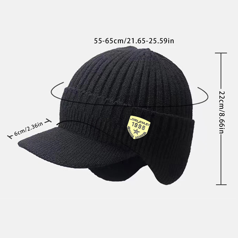 Collrown-Men-Winter-Knitted-Hat-Outdoor-Cycling-Ear-Protection-Warmth-Peaked-Cap-Riding-Thick-Earmuf-2027014