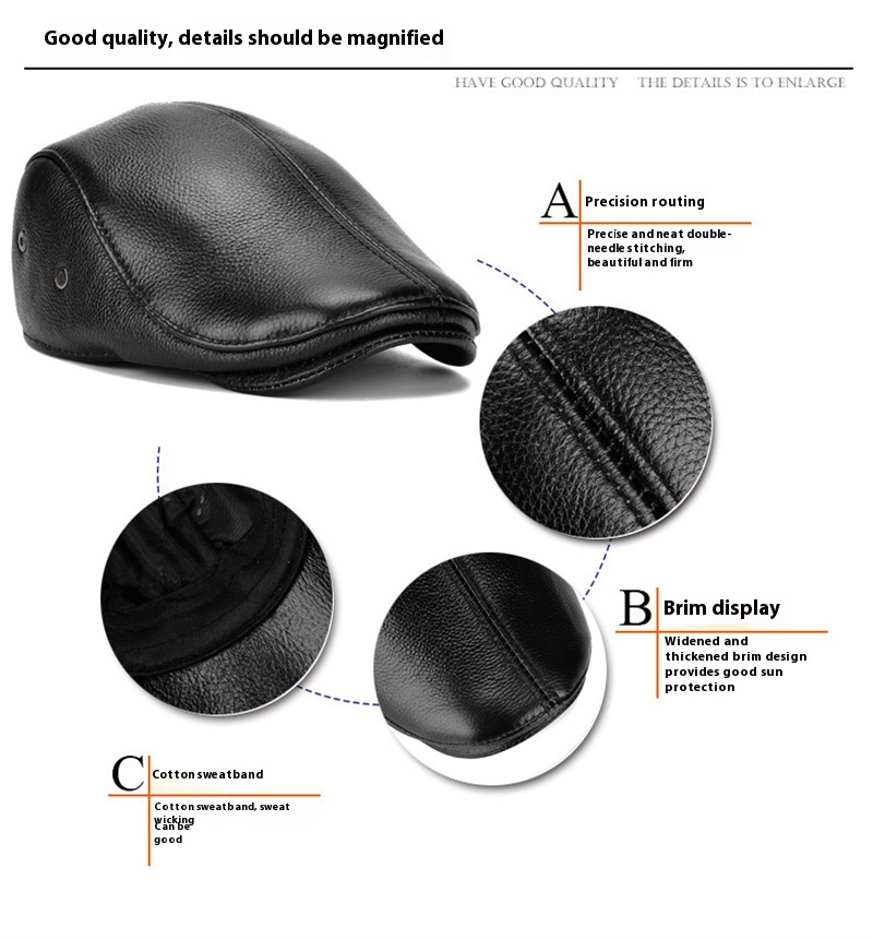 Collrown-Mens-Outdoor-Genuine-Leather-Berets-Forward-Cap-for-Autumn-Winter-Casual-Flat-Peaked-Hat-2027019